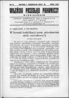 Wileński Przegląd Prawniczy 1937, R. 8 nr 6