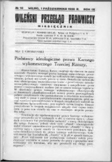 Wileński Przegląd Prawniczy 1938, R. 9 nr 10