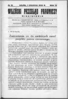 Wileński Przegląd Prawniczy 1938, R. 9 nr 12
