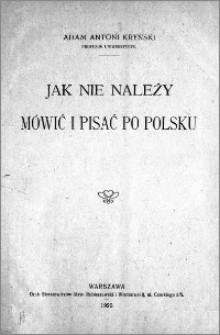 Jak nie należy mówić i pisać po polsku