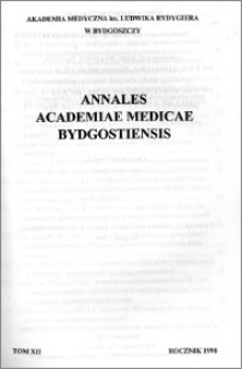 Annales Academiae Medicae Bydgostiensis 1998 tom XII