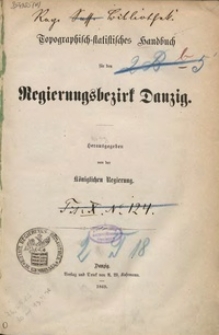 Topographisch-statistisches Handbuch für den Regierungsbezirk Danzig