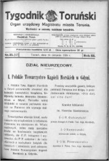Tygodnik Toruński 1926, R. 3, nr 33