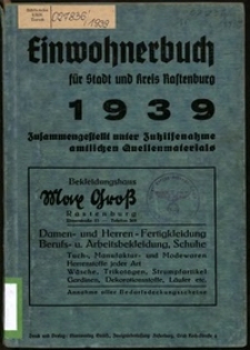 Einwohnerbuch für Stadt und Kreis Rastenburg : 1939
