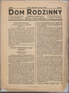 Dom Rodzinny : dodatek tygodniowy Słowa Pomorskiego, 1929.09.20 R. 5 nr 38