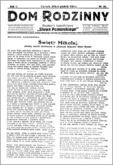 Dom Rodzinny : dodatek tygodniowy Słowa Pomorskiego, 1925.12.04 R. 1 nr 25