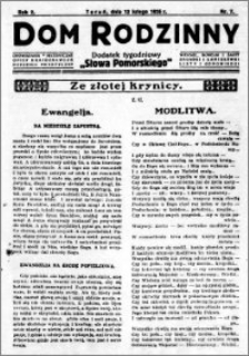 Dom Rodzinny : dodatek tygodniowy Słowa Pomorskiego, 1926.02.12 R. 2 nr 7