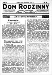 Dom Rodzinny : dodatek tygodniowy Słowa Pomorskiego, 1926.06.25 R. 2 nr 25