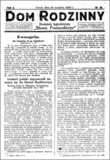 Dom Rodzinny : dodatek tygodniowy Słowa Pomorskiego, 1926.09.24 R. 2 nr 38