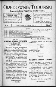 Orędownik Toruński 1928, R. 5, nr 8