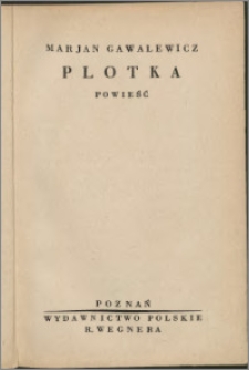 Plotka : powieść