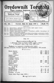 Orędownik Toruński 1929, R. 6, nr 22