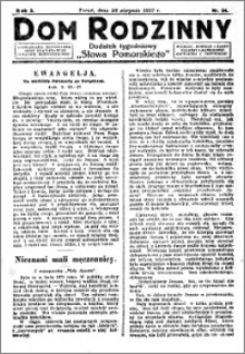 Dom Rodzinny : dodatek tygodniowy Słowa Pomorskiego, 1927.08.26 R. 3 nr 34