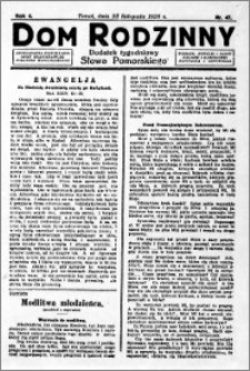 Dom Rodzinny : dodatek tygodniowy Słowa Pomorskiego, 1928.11.23 R. 4 nr 47