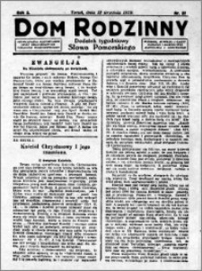 Dom Rodzinny : dodatek tygodniowy Słowa Pomorskiego, 1929.09.13 R. 5 nr 37