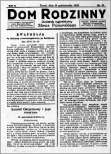 Dom Rodzinny : dodatek tygodniowy Słowa Pomorskiego, 1929.10.11 R. 5 nr 41