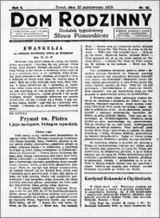 Dom Rodzinny : dodatek tygodniowy Słowa Pomorskiego, 1929.10.25 R. 5 nr 43