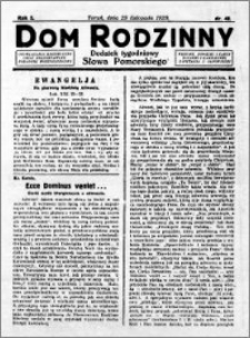 Dom Rodzinny : dodatek tygodniowy Słowa Pomorskiego, 1929.11.29 R. 5 nr 48