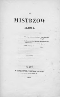 Do mistrzów słowa