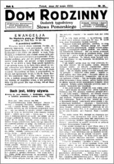 Dom Rodzinny : dodatek tygodniowy Słowa Pomorskiego, 1930.05.23 R. 6 nr 21