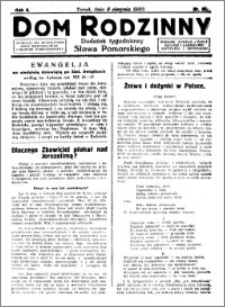 Dom Rodzinny : dodatek tygodniowy Słowa Pomorskiego, 1930.08.08 R. 6 nr 32