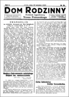 Dom Rodzinny : dodatek tygodniowy Słowa Pomorskiego, 1930.08.30 R. 6 nr 35