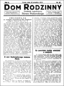 Dom Rodzinny : dodatek tygodniowy Słowa Pomorskiego, 1930.09.12 R. 6 nr 37