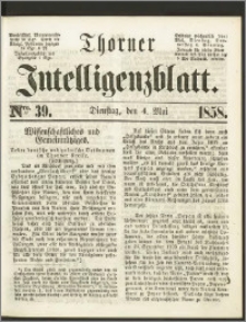 Thorner Intelligenzblatt 1858, Nro. 39