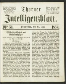 Thorner Intelligenzblatt 1858, Nro. 54