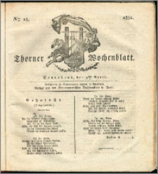 Thorner Wochenblatt 1831, Nro. 15 + Intelligenz Nachrichten