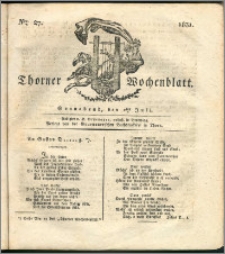 Thorner Wochenblatt 1831, Nro. 27 + Intelligenz Nachrichten