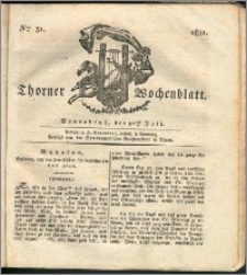 Thorner Wochenblatt 1831, Nro. 31 + Intelligenz Nachrichten, Beilage