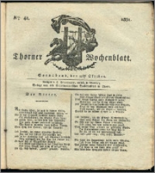 Thorner Wochenblatt 1831, Nro. 42 + Intelligenz Nachrichten