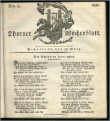 Thorner Wochenblatt 1832, Nro. 9 + Intelligenz Nachrichten, Beilage