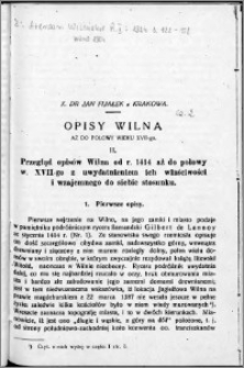 Opisy Wilna aż do połowy wieku XVII-go. Cz. 2