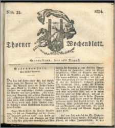 Thorner Wochenblatt 1834, Nro. 33 + Beilage