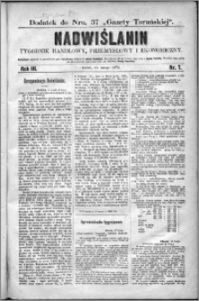 Nadwiślanin : tygodnik handlowy, przemysłowy i ekonomiczny 1875, R. 3 nr 7