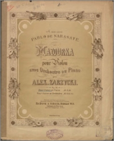 Mazourka pour Violon avec Orchestre ou Piano par...Op. 26