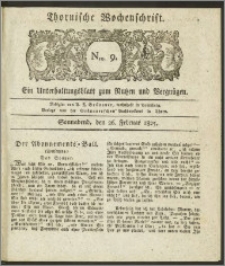 Thornische Wochenschrift 1825, Nro. 9 + Beilage