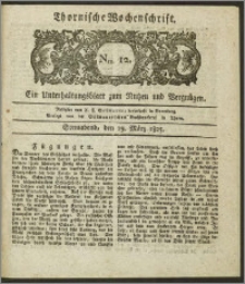 Thornische Wochenschrift 1825, Nro. 12 + Beilage