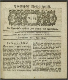 Thornische Wochenschrift 1825, Nro. 14 + Beilage