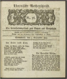 Thornische Wochenschrift 1825, Nro. 36 + Beilage