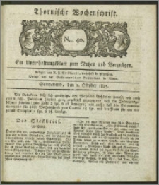 Thornische Wochenschrift 1825, Nro. 40 + Beilage