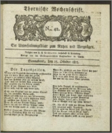 Thornische Wochenschrift 1825, Nro. 42 + Beilage