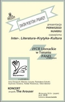 Dwór poetów i pisarzy : prezentacja pierwszego numeru czasopisma "Inter-. Literatura-Krytyka-Kultura" : 25 stycznia 2013 r.