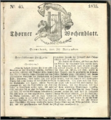 Thorner Wochenblatt 1835, Nro. 45 + Beilage, Thorner wöchentliche Zeitung