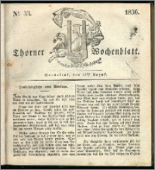 Thorner Wochenblatt 1836, Nro. 33 + Beilage, Thorner wöchentliche Zeitung