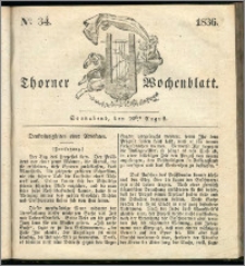 Thorner Wochenblatt 1836, Nro. 34 + Beilage, Thorner wöchentliche Zeitung