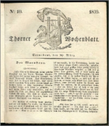 Thorner Wochenblatt 1839, Nro. 10 + Beilage, Thorner wöchentliche Zeitung