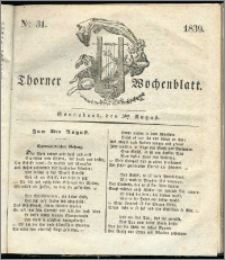 Thorner Wochenblatt 1839, Nro. 31 + Beilage, Thorner wöchentliche Zeitung